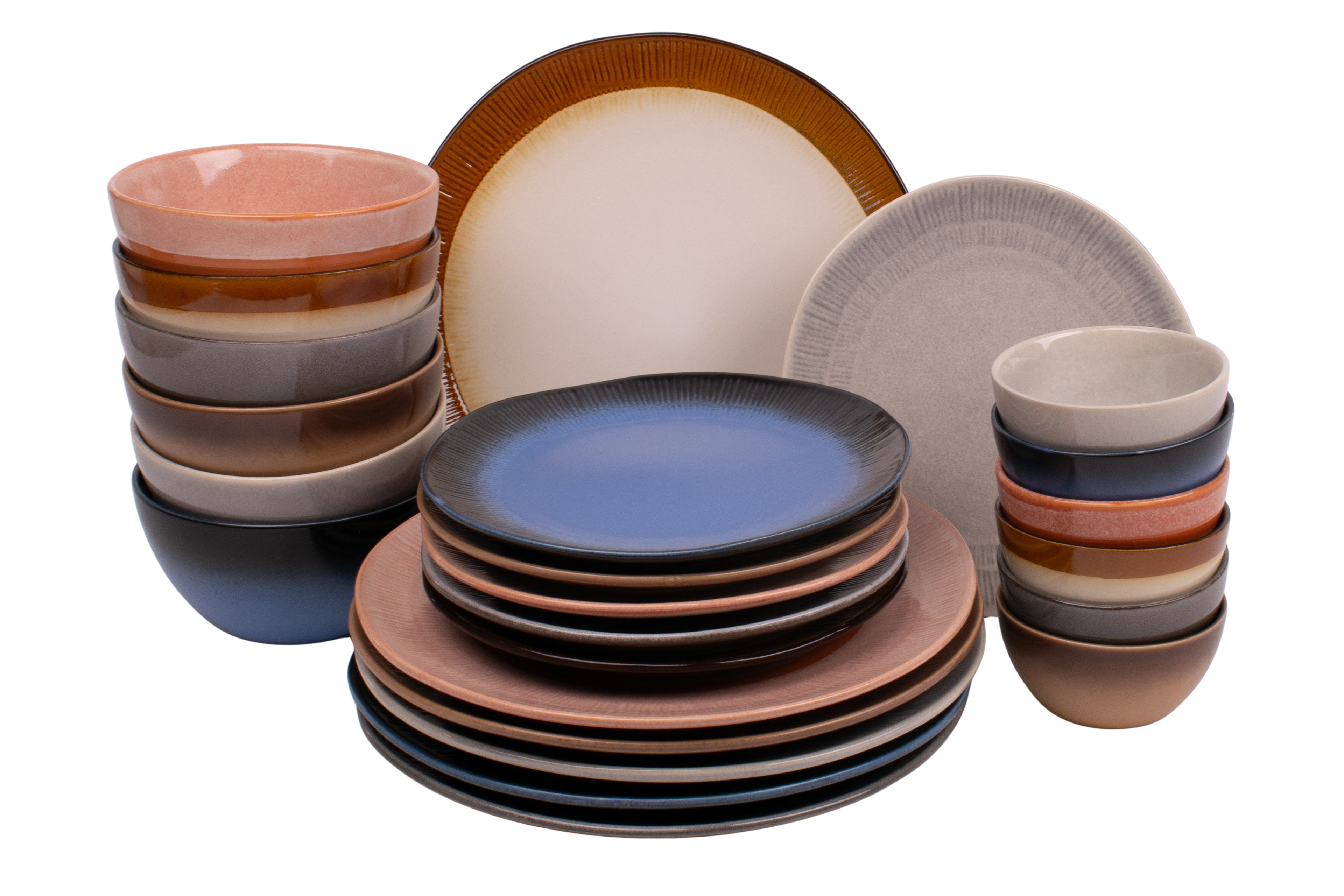 Kade 171 24 delige serviesset - 6 personen - meerkleurig - aardewerk - Earth style -  - hip en trendy