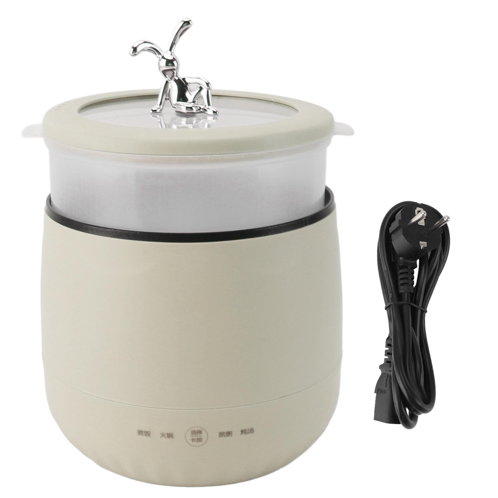 OutsideWorld Elektrische Mini Koker 1.8L 450W Snel Koken Mini Rijstkoker voor Slaapzaal Kantoor Reizen L(for 6.5-9kg) beige