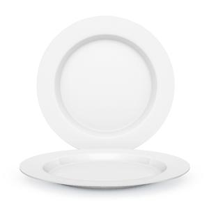 Juypal Hogar Juypal Ontbijt Bordenset - 4x - wit - kunststof - D26 cm - herbruikbaar - BPA-vrij -