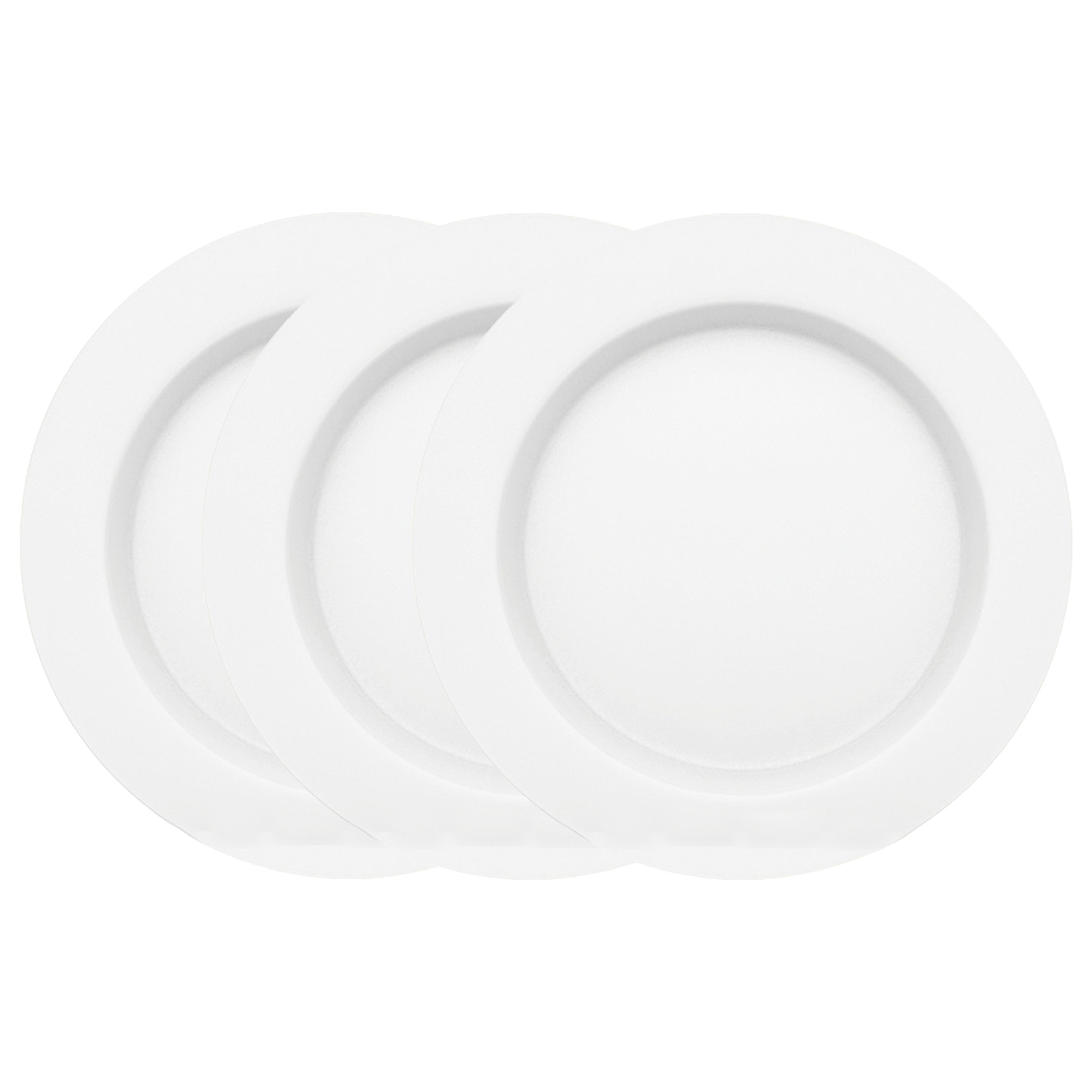 Juypal Hogar Bordenset - 12x - wit - kunststof - D26 cm - herbruikbaar - BPA-vrij -