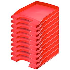 LEITZ Briefablage Plus Flach, DIN A4, Polystyrol, rot