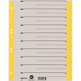 Leitz Scheidingsbladen  A4 karton 230gr 6-gaats geel