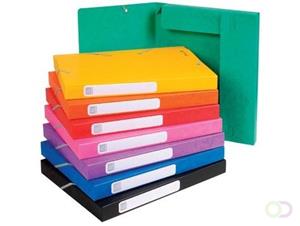 Exacompta Elastobox Cartobox rug van 2,5 cm, geassorteerde kleuren: groen, blauw, geel, rood, oranje, ...