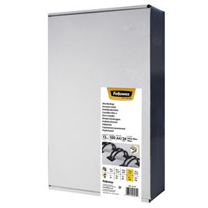 Fellowes Drahtbinderücken, DIN A4, 34 Ringe, 12 mm, silber