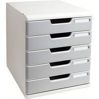 EXACOMPTA Schubladenbox MODULO A4, 5 Schübe, steingrau