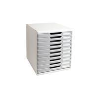 EXACOMPTA Schubladenbox MODULO A4, 10 Schübe, steingrau