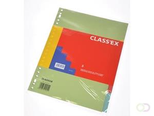 Class'ex tabbladen 5 tabs, 23-gaatsperforatie, karton, geassorteerde kleuren