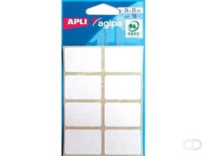 Agipa witte etiketten in etui ft 24 x 35 mm (b x h), 56 stuks, 8 per blad