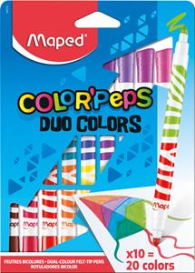 Maped Viltstift Color'Peps Duo, blister met 10 stuks