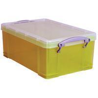 Reallyusefulboxes Really Useful Box 9 liter, transparant geel