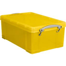 Reallyusefulboxes Really Useful Box 9 liter, transparant geel