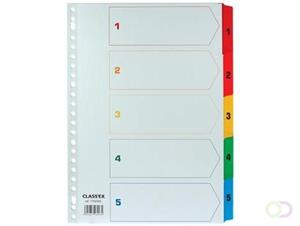 Class'ex tabbladen set 1-5, gekleurde tabs