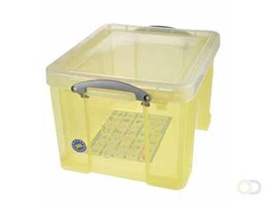 Reallyusefulboxes Really Useful Box 35 liter, transparant geel