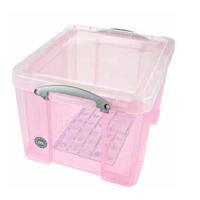 Reallyusefulboxes Really Useful Box 35 liter, transparant roze