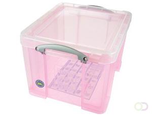 Reallyusefulboxes Really Useful Box 35 liter, transparant roze