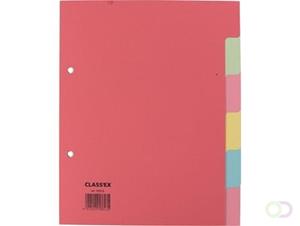 Classex Class'ex tabbladen 6 tabs, ft schrift, 2-gaatsperforatie, karton, geassorteerde kleuren