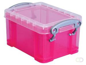 Reallyusefulboxes Really Useful Box visitekaarthouder 0,3 litres, transparant roze