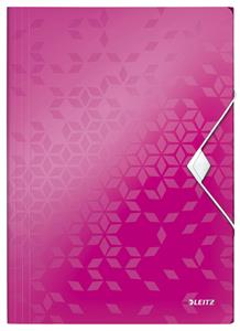 LEITZ Eckspannermappe WOW, DIN A4, PP, pink-metallic