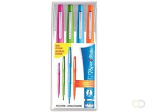 Papermate Paper Mate fineliner Flair Original, etui met 4 stuks in geassorteerde fun kleuren