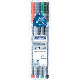 Staedtler Fineliner  Triplus 334 assorti 0.3mm 4 stuks