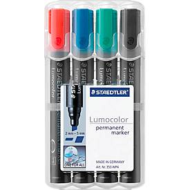 STAEDTLER Lumocolor Permanent-Marker 350, 4er Etui