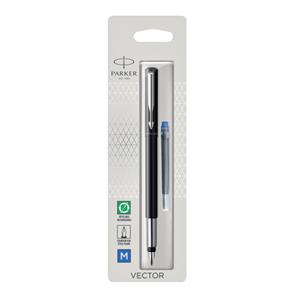 Parker Collectie Vector Standard vulpen medium, zwart, blister 1 stuk