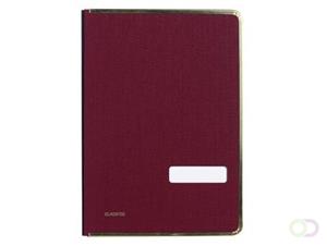 Class'ex handtekenmap, linnen omslag, met metalen beschermrand, rood