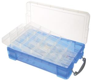 Reallyusefulboxes Really Useful Box 4 liter met 2 dividers, transparant blauw