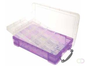 Reallyusefulboxes Really Useful Box 4 liter met 2 dividers, transparant paars