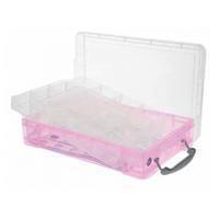 Reallyusefulboxes Really Useful Box 4 liter met 2 dividers, transparant roze