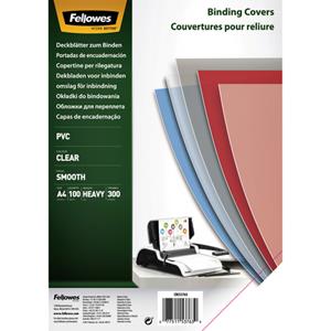 Fellowes Clear PVC Covers - 300 Micron A4, 100 Pack (53763)