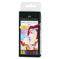 Faber-castell Brushstift  Pitt Artist 6 stuks assorti