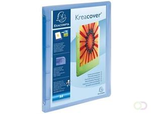 Exacompta Personaliseerbare ringmap Kreacover 4 ringen, transparant blauw