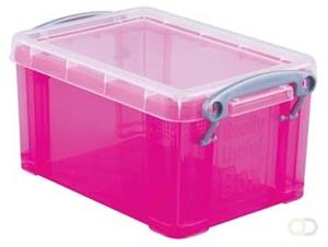 Reallyusefulboxes Really Useful Box 0,7 liter, transparant roze