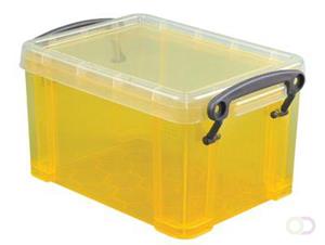 Reallyusefulboxes Really Useful Box 0,7 liter, transparant geel