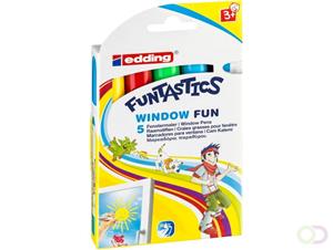 Edding Window Marker Funtastics, ophangetui met 5 stuks