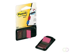 Post-it Index standaard, ft 25,4 x 43,2 mm, roze, houder met 50 tabs