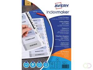Tabbladen Avery Indexmaker 9-gaats 6-delig wit
