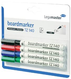 Legamaster Viltstift  TZ140 whiteboard rond assorti 1mm 4st