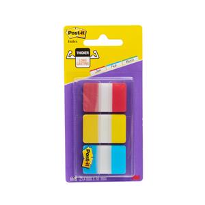 3M Index Strong, ft 25,4 x 38 mm, set van 3 kleuren (rood, geel en blauw), 22 tabs per kleur