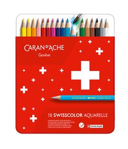 Caran d`Ache Kleurpotloden  Swisscolor aquarel 18stuks ass.