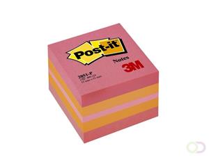 Sticky Notes Minikubus 51 x 51 mm. Roze. Neonroze en Oranje. 400 vellen (blok 400 vel)