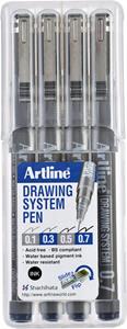 Artline fineliner set 4 stuks
