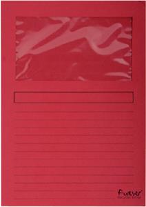 Exacompta L-map met venster Forever, pak van 100 stuks, rood