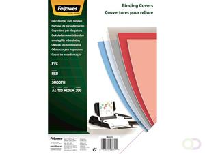 Fellowes Deckblatt, DIN A4, PVC, rot-transparent, 0,20 mm