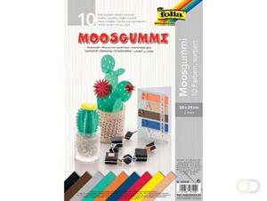 folia Moosgummi, 200 x 290 mm, 10 Blatt, sortiert