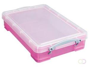 Reallyusefulboxes Really Useful Box 4 liter, transparant roze