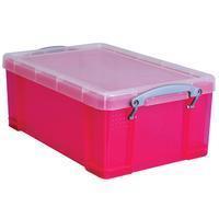 Really Useful Box 9 liter, transparant roze