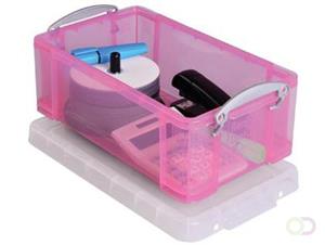 Really Useful Box 9 liter, transparant roze