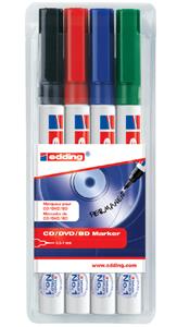 Edding Permanent marker 8400 CD/DVD/BD 0.5 - 1 mm. assorti (pak 4 stuks)